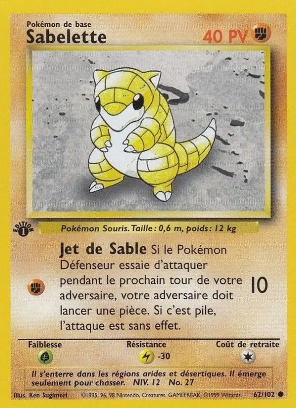 Sabelette – carte Pokémon TCG Commune n°62