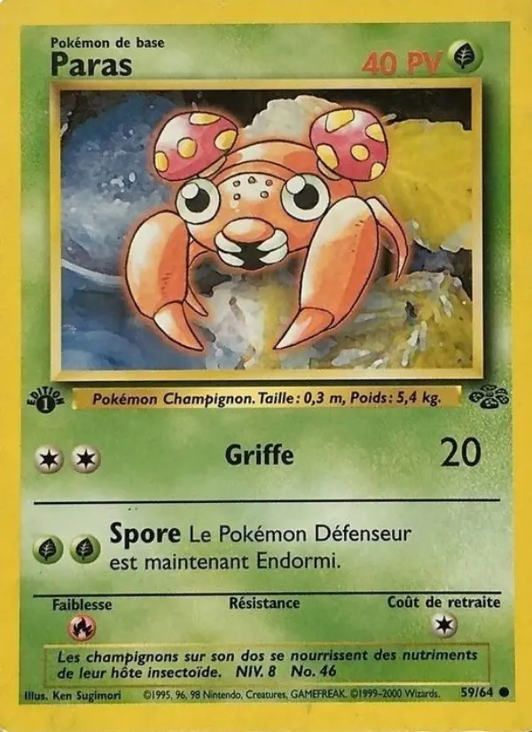 Paras – carte Pokémon TCG Commune n°59