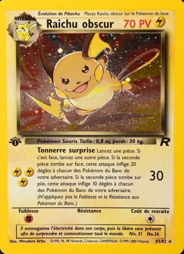 Raichu obscur – carte Pokémon TCG Rare n°83