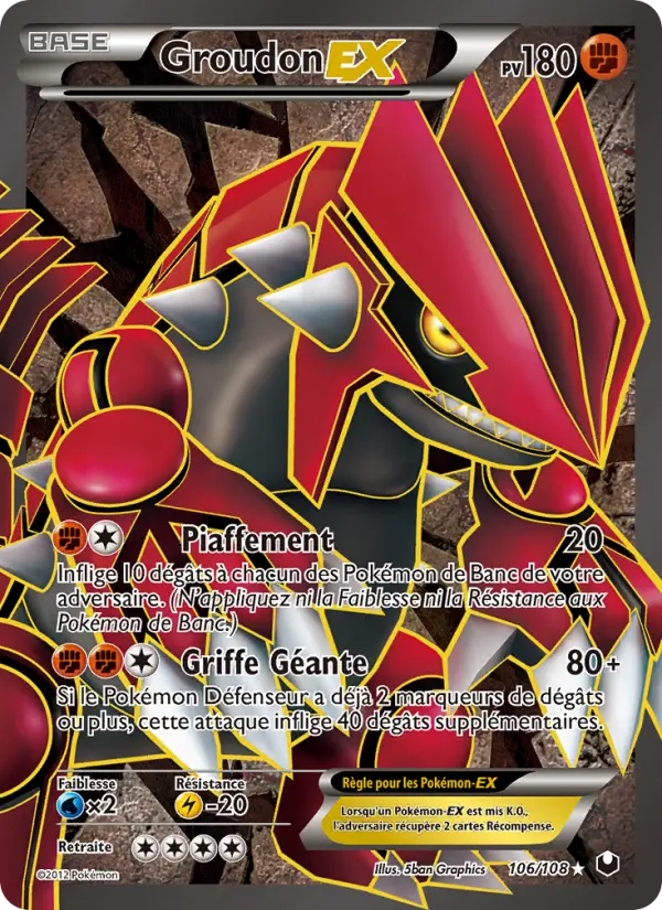 Groudon-EX – carte Pokémon TCG Ultra Rare n°106