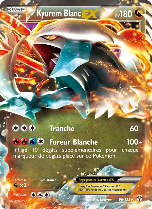 Kyurem Blanc EX – carte Pokémon TCG Rare n°96