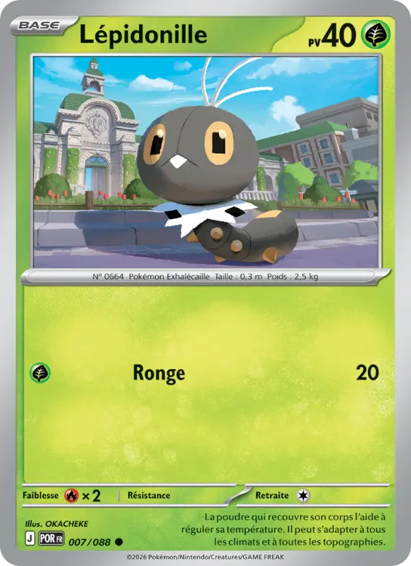 Lépidonille – carte Pokémon TCG Commune n°007