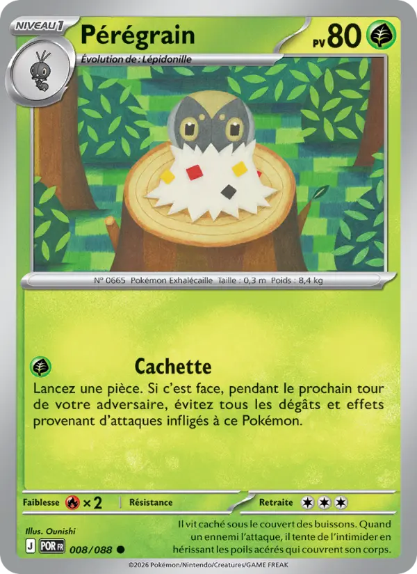Pérégrain – carte Pokémon TCG Commune n°008