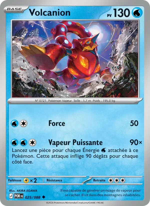 Volcanion – carte Pokémon TCG Peu Commune n°025