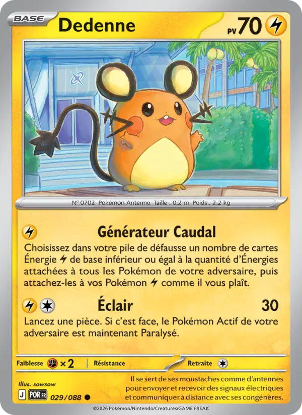 Dedenne – carte Pokémon TCG Commune n°029
