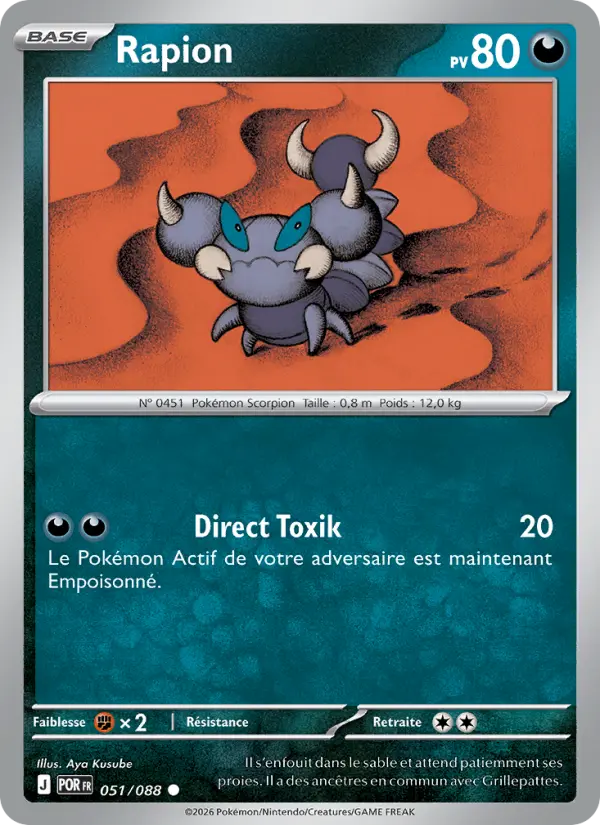 Rapion – carte Pokémon TCG Commune n°051