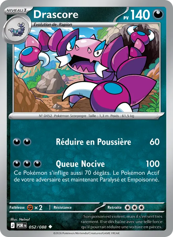 Drascore – carte Pokémon TCG Peu Commune n°052