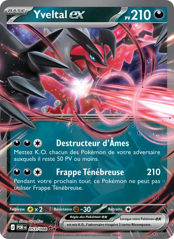 Yveltal-ex – carte Pokémon TCG Double rare n°053