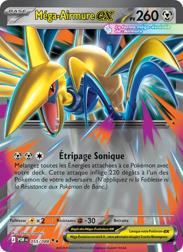 Méga-Airmure-ex – carte Pokémon TCG Double rare n°055