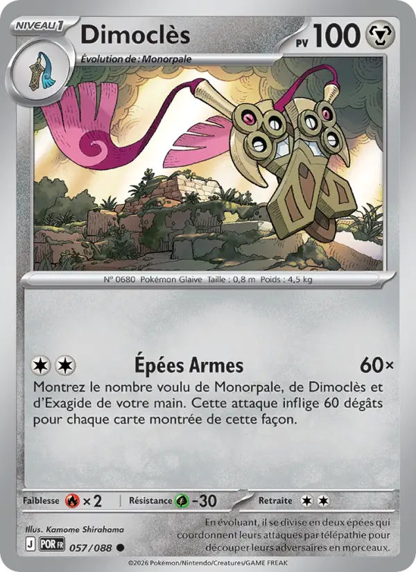 Dimoclès – carte Pokémon TCG Commune n°057