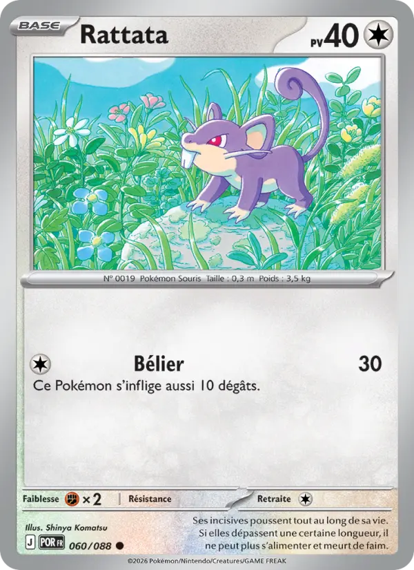 Rattata – carte Pokémon TCG Commune n°060