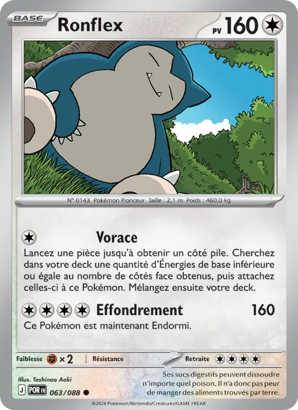 Ronflex – carte Pokémon TCG Commune n°063