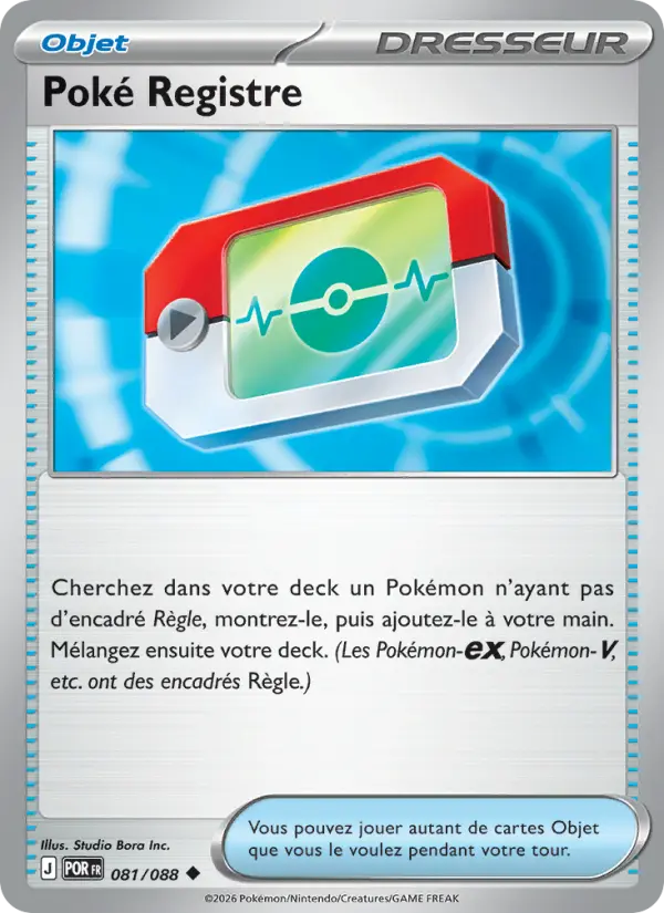 Poké Registre – carte Pokémon TCG Peu Commune n°081