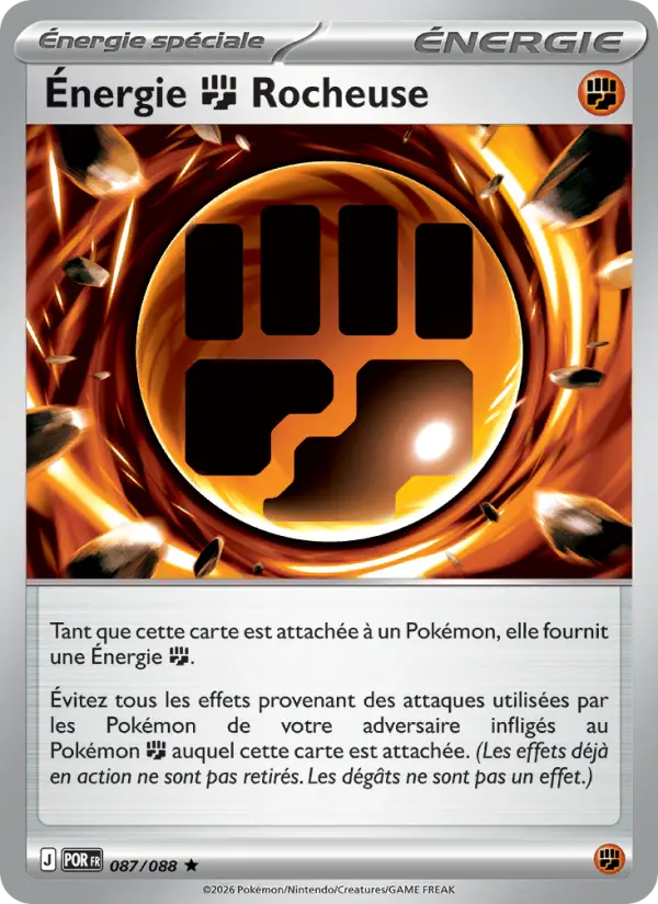 Énergie Fighting Rocheuse – carte Pokémon TCG Rare n°087