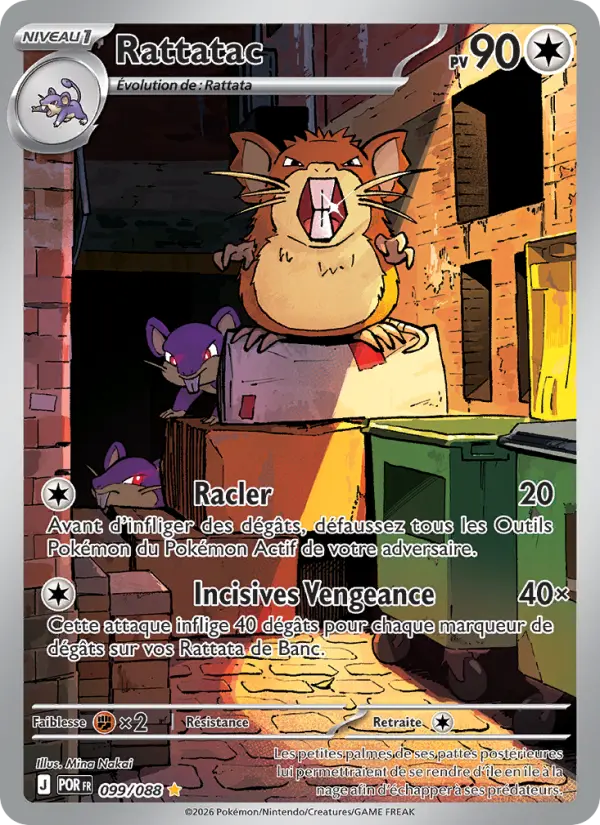 Rattatac – carte Pokémon TCG Illustration rare n°099