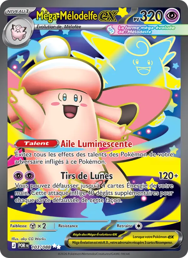 Méga-Mélodelfe-ex – carte Pokémon TCG Ultra Rare n°103