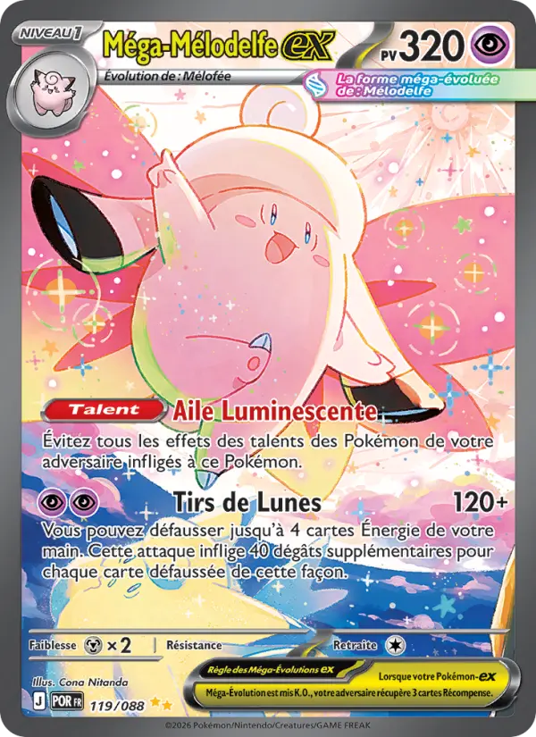 Méga-Mélodelfe-ex – carte Pokémon TCG Illustration spéciale rare n°119