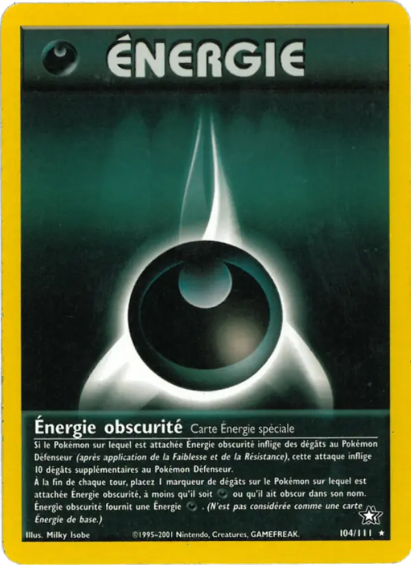 Énergie obscurité – carte Pokémon TCG Rare n°104