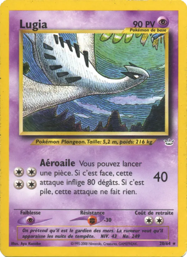 Lugia – carte Pokémon TCG Rare n°20