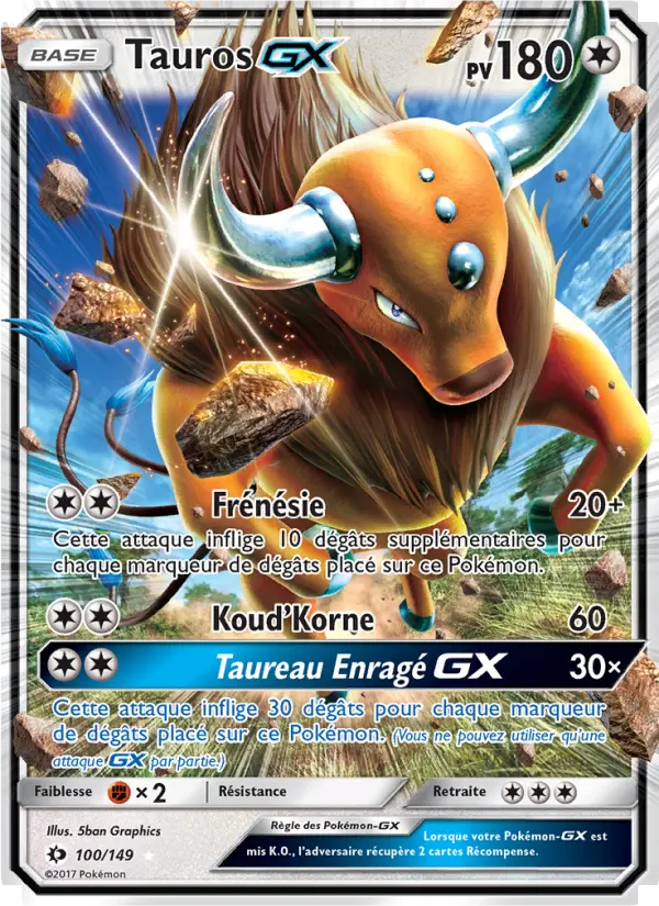 Tauros GX – carte Pokémon TCG Ultra Rare n°100