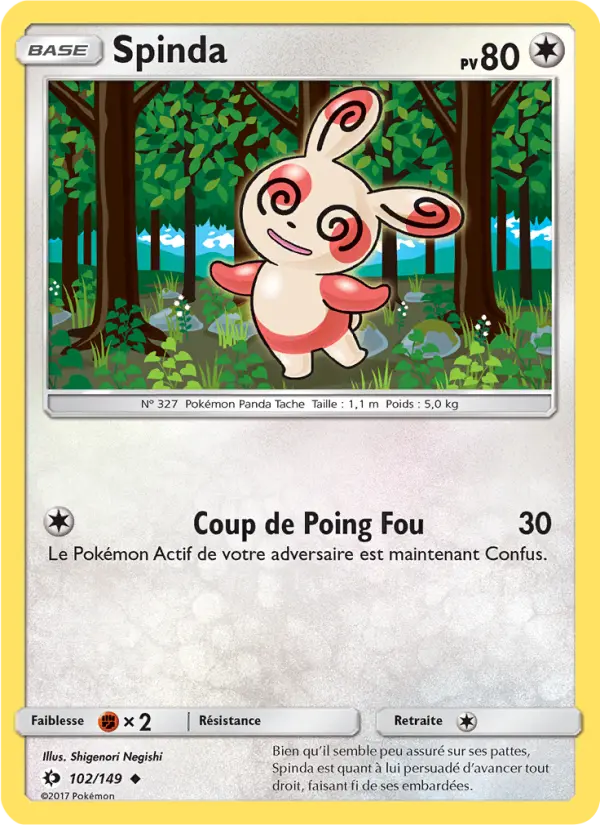 Spinda – carte Pokémon TCG Peu Commune n°102