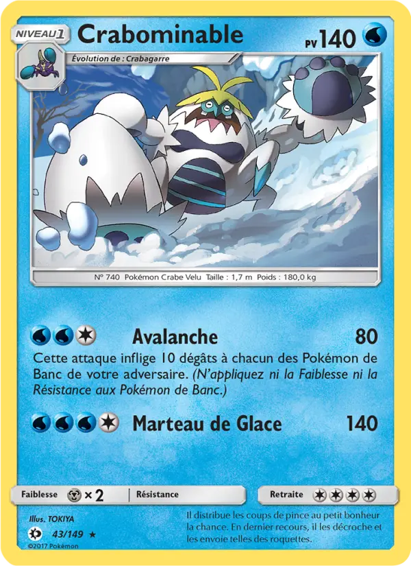 Crabominable – carte Pokémon TCG Rare n°43