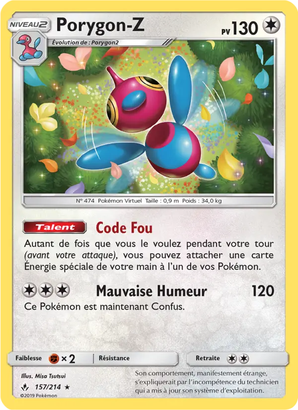 Porygon-Z – carte Pokémon TCG Rare n°157