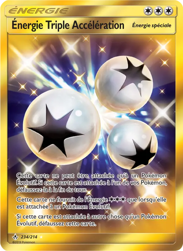 Énergie Triple Accélération – carte Pokémon TCG Magnifique rare n°234