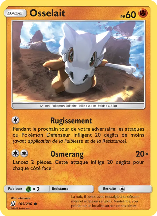 Osselait – carte Pokémon TCG Commune n°105