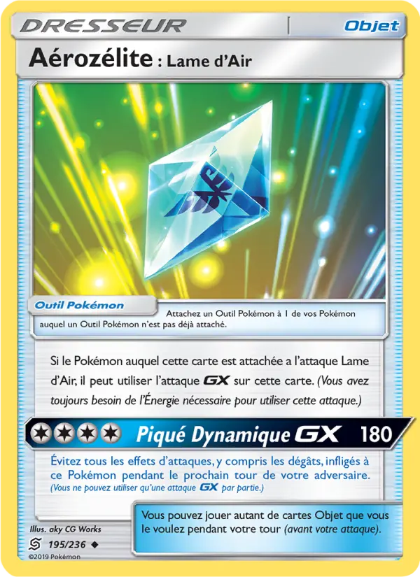 Aérozélite : Lame d’Air – carte Pokémon TCG Peu Commune n°195