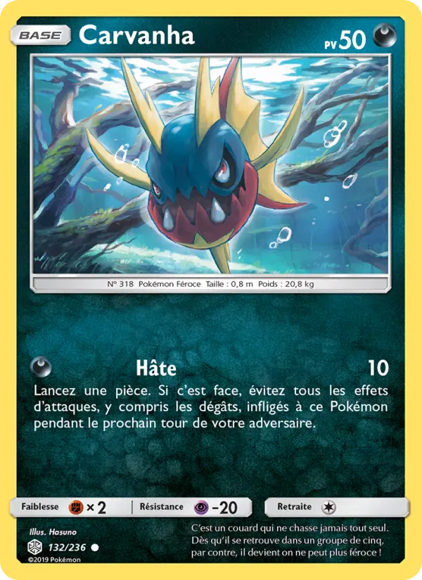 Carvanha – carte Pokémon TCG Commune n°132
