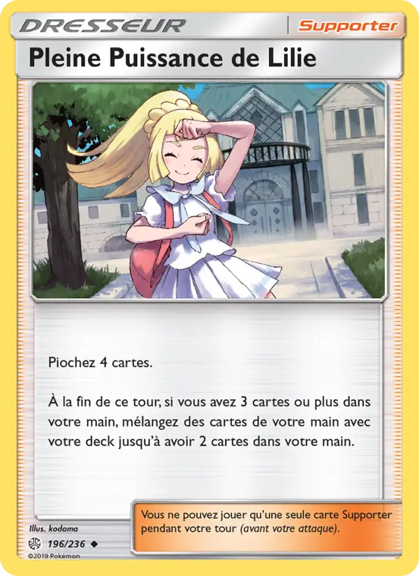Pleine Puissance de Lilie – carte Pokémon TCG Peu Commune n°196