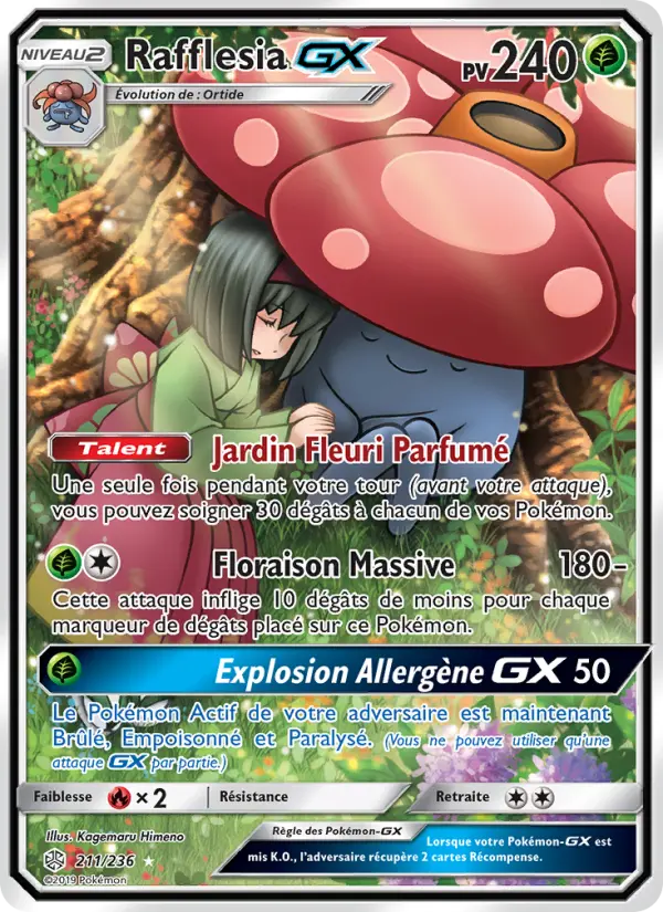Rafflesia GX – carte Pokémon TCG Ultra Rare n°211