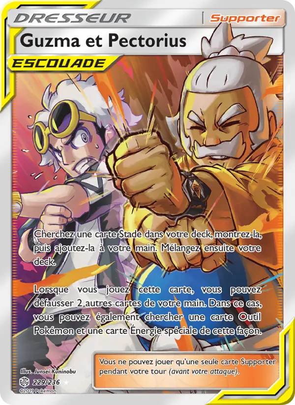 Guzma et Pectorius – carte Pokémon TCG Ultra Rare n°229