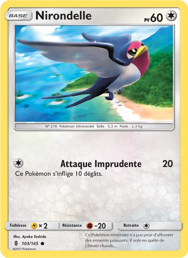 Nirondelle – carte Pokémon TCG Commune n°103