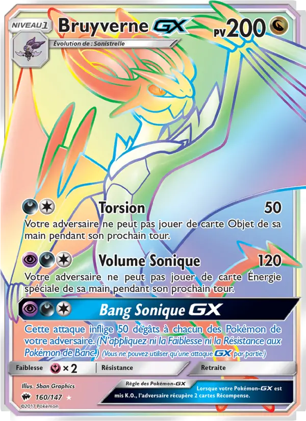 Bruyverne GX – carte Pokémon TCG Magnifique rare n°160