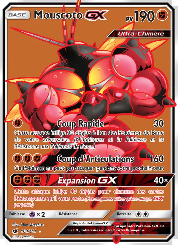 Mouscoto GX – carte Pokémon TCG Ultra Rare n°104