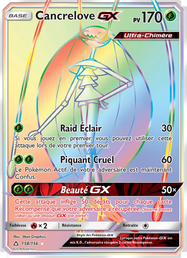 Cancrelove GX – carte Pokémon TCG Magnifique rare n°158