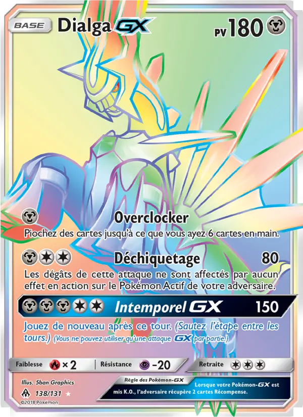 Dialga GX – carte Pokémon TCG Magnifique rare n°138