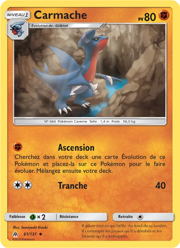 Carmache – carte Pokémon TCG Peu Commune n°61