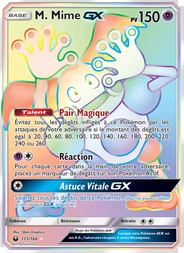 M. Mime GX – carte Pokémon TCG Magnifique rare n°173