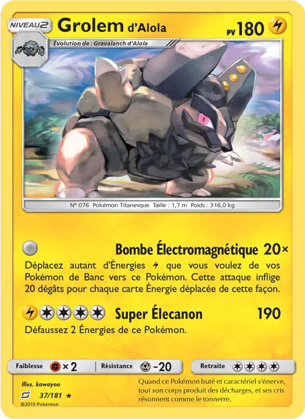 Grolem d’Alola – carte Pokémon TCG Rare n°37