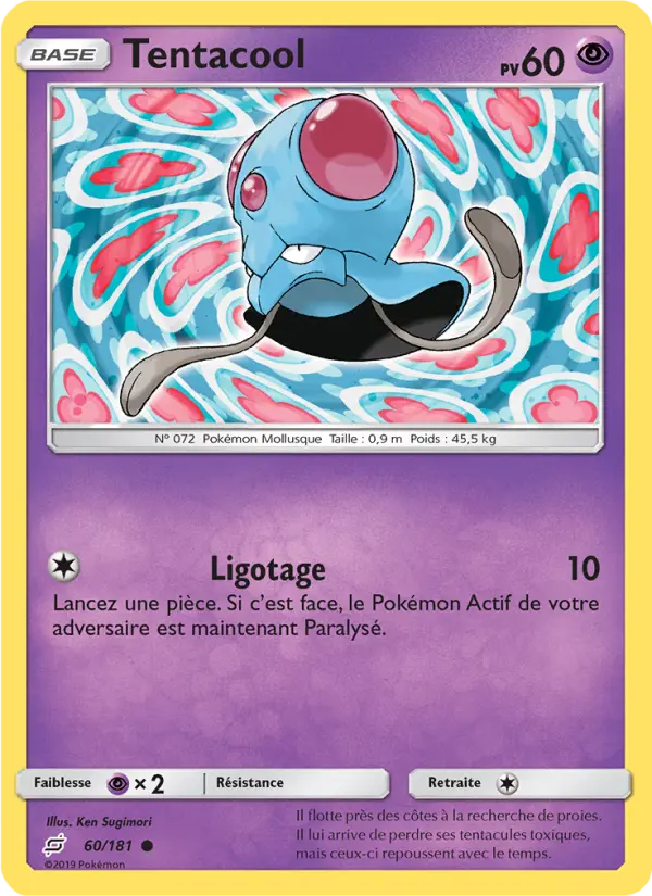 Tentacool – carte Pokémon TCG Commune n°60