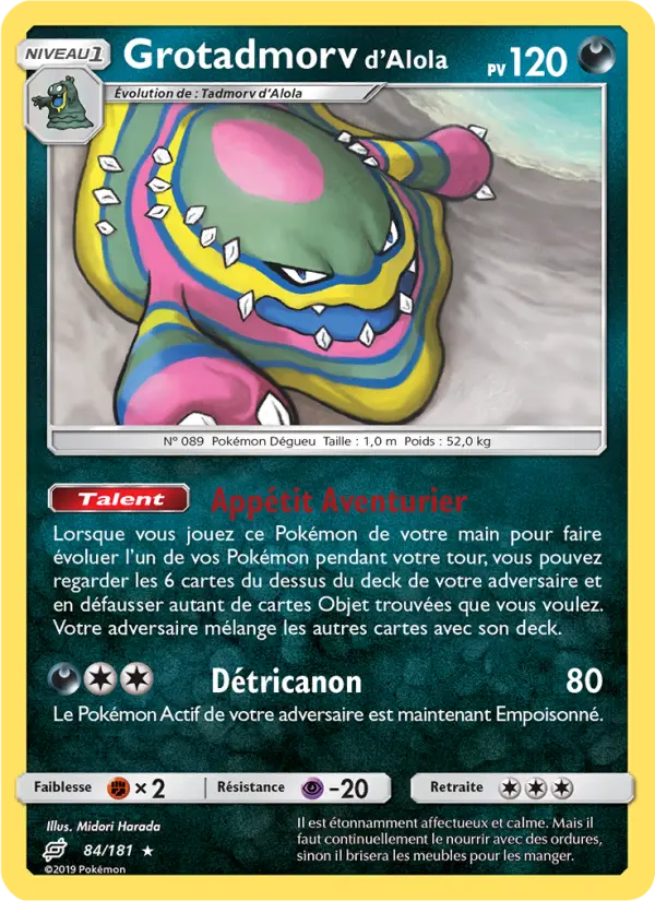 Grotadmorv d’Alola – carte Pokémon TCG Rare n°84