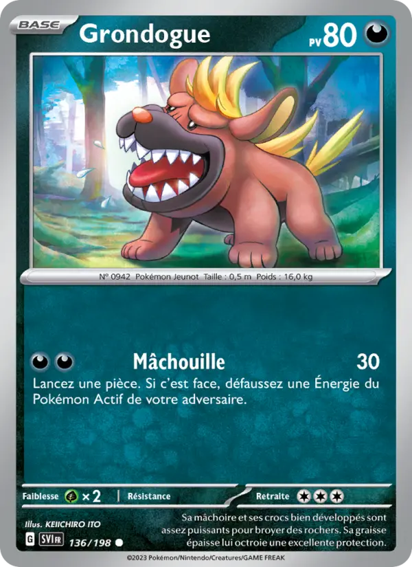 Grondogue – carte Pokémon TCG Commune n°136