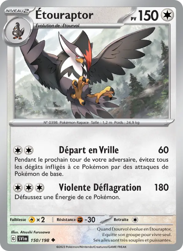 Étouraptor – carte Pokémon TCG Peu Commune n°150