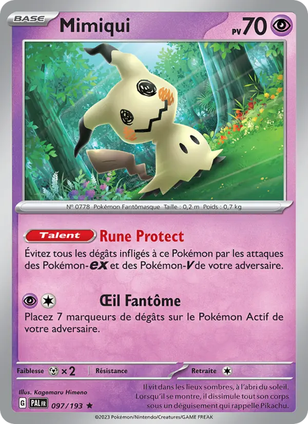 Mimiqui – carte Pokémon TCG Rare n°097