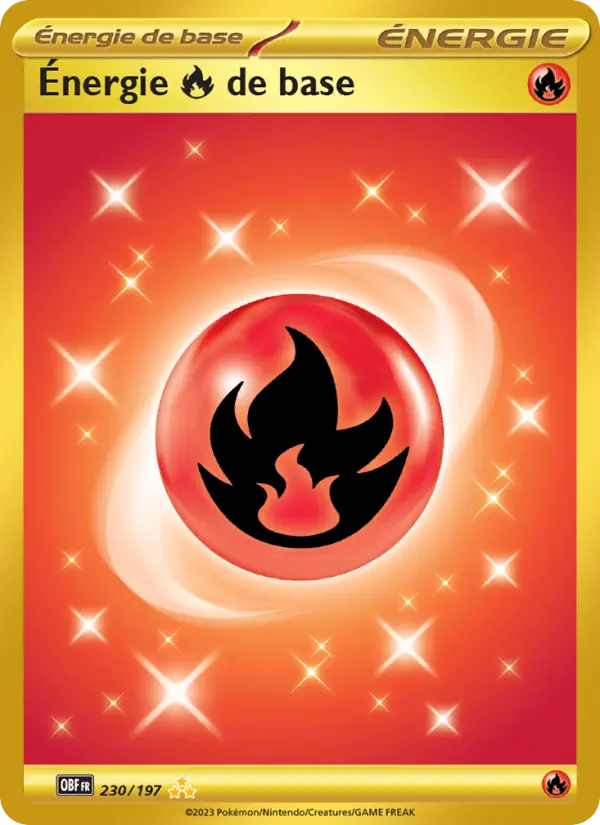 Énergie Fire de base – carte Pokémon TCG Hyper rare n°230