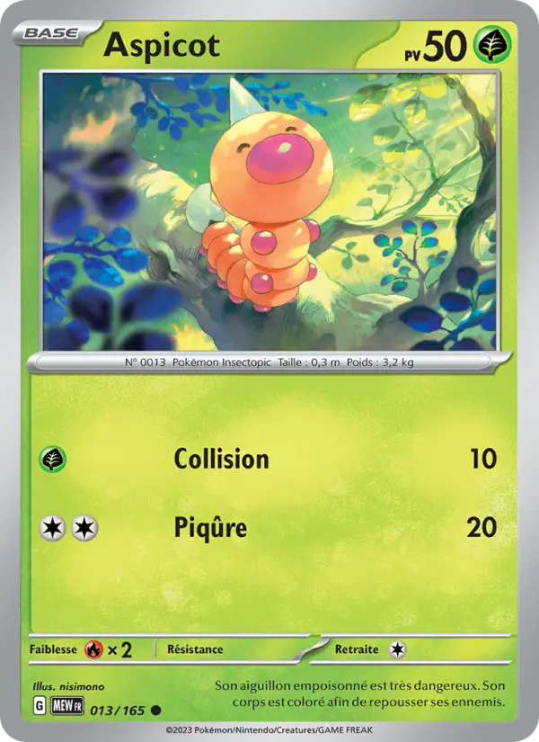 Aspicot – carte Pokémon TCG Commune n°013
