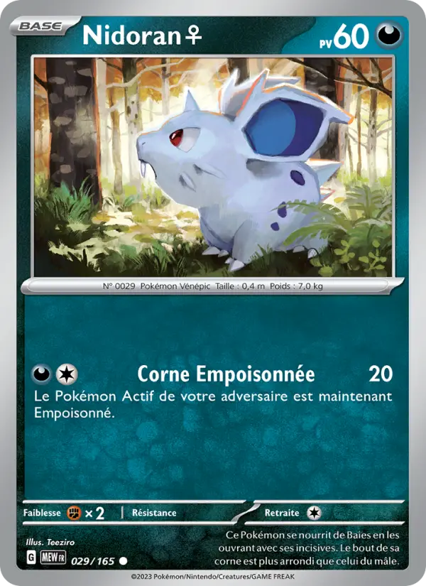 Nidoran♀ – carte Pokémon TCG Commune n°029